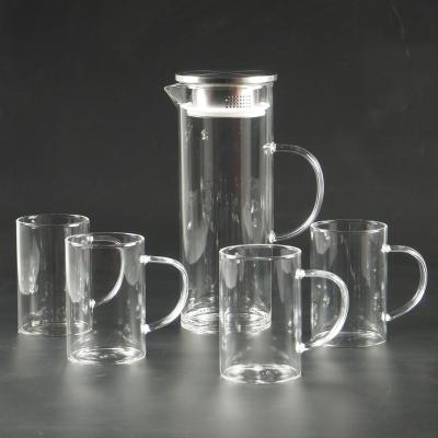 China Home Drinkware Glass Water Jug Stocked Multifunctional Hot Selling Modern Modern Transparent Set for sale