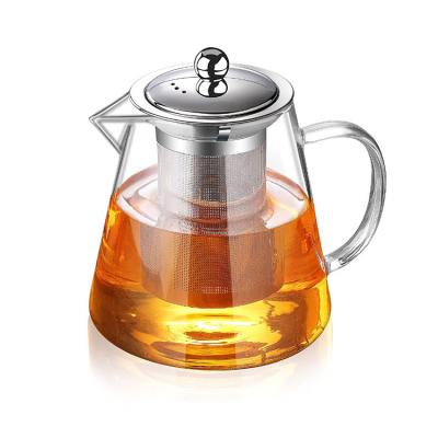 China Glass Teapot Stocked With Bubbler 32 Ounce /47 Ounce Teapot Sour Flower Tea Set And Loose Leaf for sale