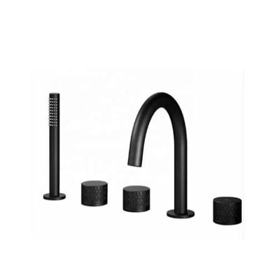 China Thermostatic Faucets Concealed Wall Mounted Thermostatic Bathroom Shower Kit Black Brass Shower Faucet Set Set for sale