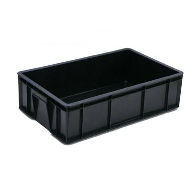 China Recycled Materials Storage Packaging Box Large ESD Corrugated Plastic Black Conductive Trash Cans Turnover Box for sale