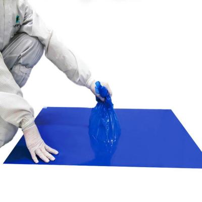 China 99.9% hospital tacky dust cleanroom sticky mat blue tacky mats for sale