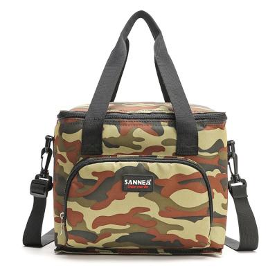 China Custom Large Logo Waterproof Insulated Compartment Cooler Bag Tote Lunch Bag With Shoulder Strap for sale