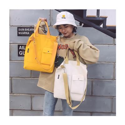 China Solid Casual Tote Bag Female Environmental Reusable Shopping Eco Shoulder Bag Cotton Fabric Women PUNCH Canvas Simple Soft Bag Handbag for sale