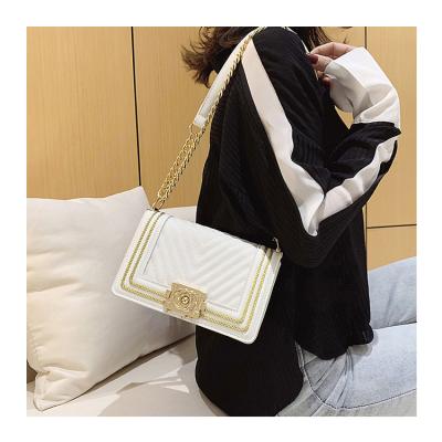 China New Fashion Fashion Rainbow Luxury Handbags Chain Cross-body Lady Colorful PVC Bags Women Pinch RTS Handbags for sale