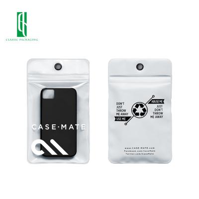 China Recyclable High Quality Waterproof Recycled Plastic Phone Case Luxury Packaging With Zipper for sale