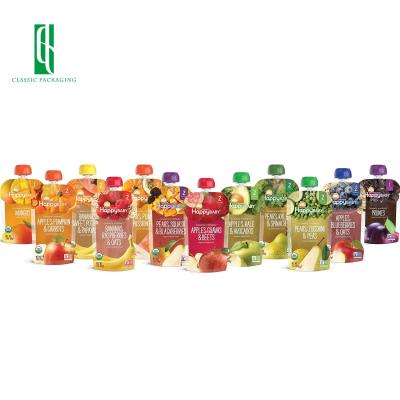 China Doypack stand up bag customized logo bidegradable juice drinking water spout bags stand up pouch packed with spout for sale