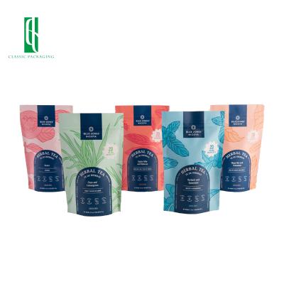 China Doypack Stand Up Bag High Quality Stand Up Zipper Lock Food Grade Kraft Paper Tea Packaging Bag Moisture Proof for sale