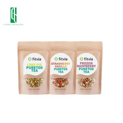 China Doypack Stand Up Bag Hot Sale Smell Proof Biodegradable Stand Up Pouch Tea Packaging Bags With Zipper for sale