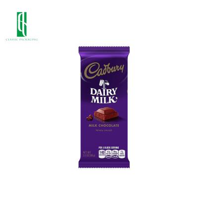 China Wholesale Moisture Proof Barrier Disposable Plastic Custom Printed Edible Chocolate Bar Packaging Bag With Window for sale