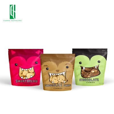 China Doypack Stand Up Bag Hot Sale Customized Cookie Cartoon Plastic Packaging Sealing Halloween Cookie Bags for sale