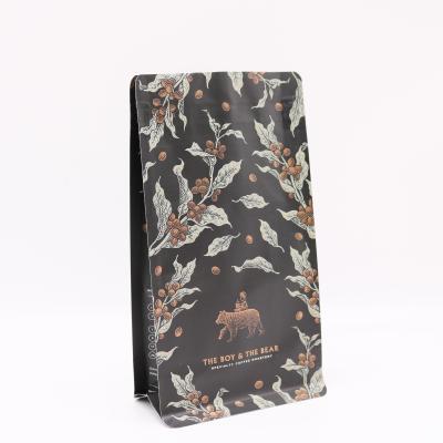 China 100g 250g 500g 1kg moisture proof custom printed flat bottom coffee bag with valve zipper for sale