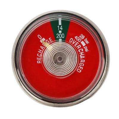 China Fire Fighting Accessories 14Bar/200Psi Brass/Steel/Plastic Drone Tube Pressure Gauge For Fire Extinguisher for sale