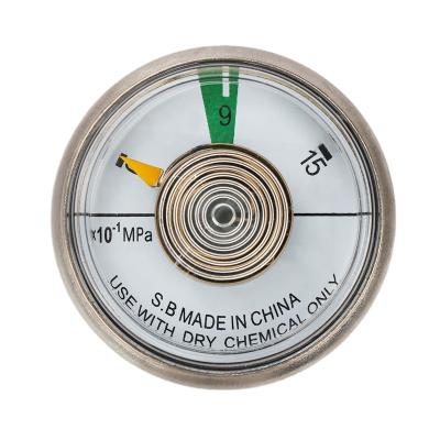 China China Fire Extinguisher Spare Parts 0.9Mpa 37mm Brass/Steel/Plastic Drone Tube Pressure Gauge for sale