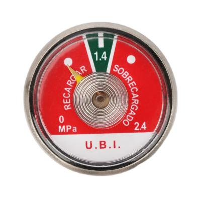 China Customized Brass/Steel/Plastic 1.4Mpa Drone Tube Fire Extinguisher Pressure Gauge For Water Fire Extinguisher for sale