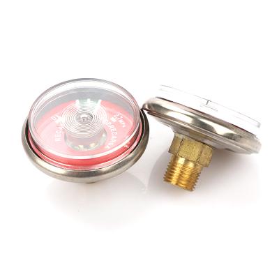 China Factory direct sales 1.7mpa more useful fire extinguisher pressure gauge in brass/steel/plastic for Equipo de extintor for sale