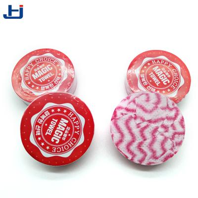 China Cheap And High Quality Compressed Coin Magic Cloth Compressed With Dispenser Compressed Napkin for sale