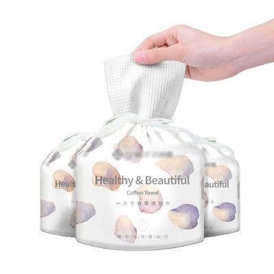 China Child Safe Super Soft And Dry And Wet Use Double Cotton Face Cleansing Towel Rolls Thick Disposable Cloth for sale