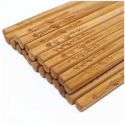 China Factory Direct Supply Sustainable Customized Family Use Carbonized Carved Chinese Bamboo Chopsticks for sale