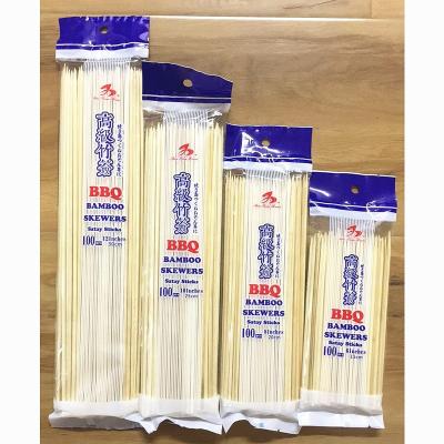 China Wholesale heat resistance bamboo BBQ sticks / skewer skewer without knots bamboo kebab skewers and toothpicks for sale