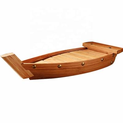 China 2019 Sustainable Selling Japanese Sushi Boat Hot Dish Japanese Restaurant Sushi Set Wooden / Bamboo Boat For Sushi for sale