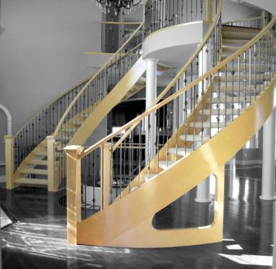 China Modern curved staircase with interior design can be customized for sale