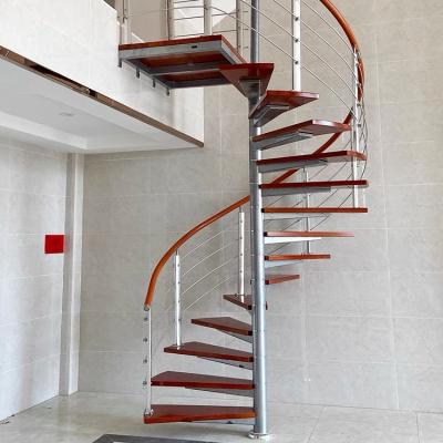 China Modern Modern Indoor Spiral Staircase With Steel Balustrade Foshan Factory Customized Design DIY for sale