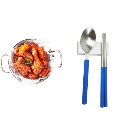 China Wholesale Reusable Chopstick and Disposable Factory Spoon Set Plastic Portable Stainless Steel Spoon Chopsticks Tableware Set for sale