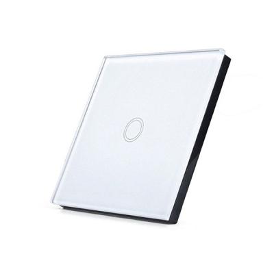 China Universal Tempered Crystal Glass RF Wireless Wall Switch 433mhz EV1527 Remote Control With 1 Button for sale