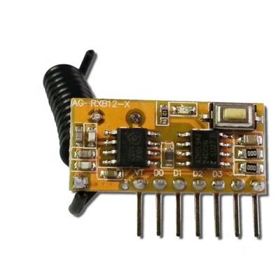 China 433Mhz wireless receiver auto learning code decoding module 1527 4 ch output learn button for sale