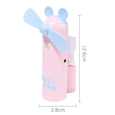 China Xiaoboxing mini mouse ears table water jet mist mini portable plastic outdoor cooling electric fan for sale