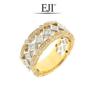 China Good Quality Vintage Style 18k Two Tone Gold Diamond Ring for sale