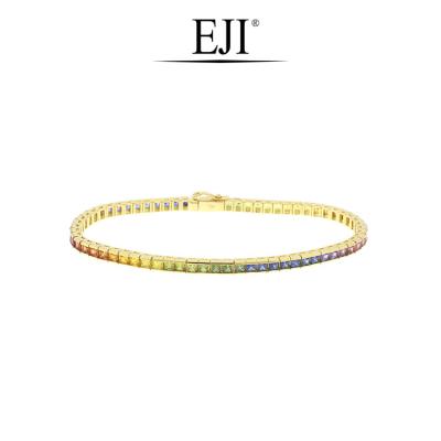 China 2020 New Product CLASSICS High End Luxury 18K Gold Rainbow Sapphire Bangle Bracelet for sale