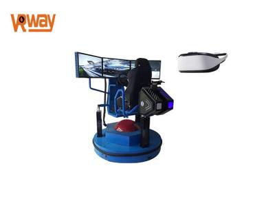 China Blue Color Virtual Reality Driving Simulator / Virtual Reality Car Racing Indoor for sale