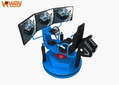 China Bright Blue Color Virtual Car Racing Simulator Movable Seats For Amusement Park for sale