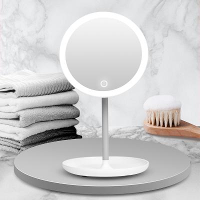 China Best Quality Double Sided Easy Storage Smart Professional Led Vanity Round Cosmetic Mirror With Lights For Home for sale