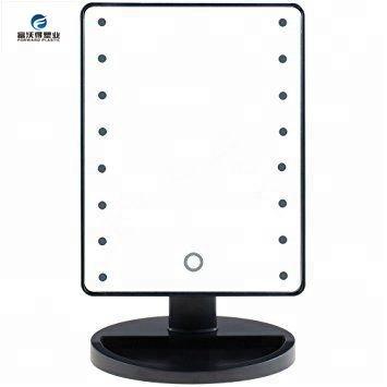 China Touch Switch Lighted Led Desk Vanity Mirror With 360 Degree Adjustable Ingenious for sale