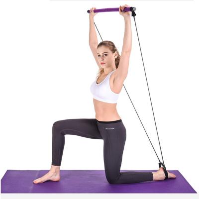 China 100% Latex Pull Rope Yoga Rod Pilates Portable Elastic Portable Stick Fitness Gym Bodybuilding High Quality Natural Exercise Natural for sale