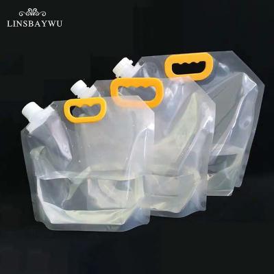 China Transparent Stand Up Barrier Spout Bags Food Grade Thicker Craft Packing Beer Bags Large Diameter Liquid Packaging Bags for sale