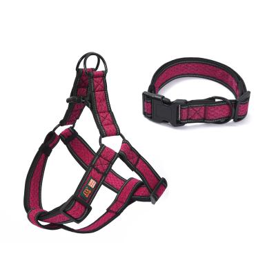 China Midepet Hot Sale Padded Custom Dog Collar Padded Mesh Harness Dog Pet Accessories Reflective Dog Harness Set for sale