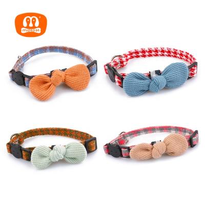 China Custom Made Bow Cat Collar from Midepet Cat Collar Breakaway Buckle Boe Cute Luxury Safety Wholesale DETACHED Link for sale