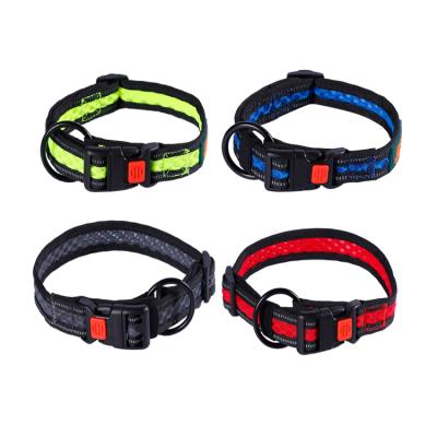 China New Design Dogs MIDEPET New Design Mesh Breathable Pet Collar Collars Dog Night Safety Soft Padded Reflective Dog Collar for sale