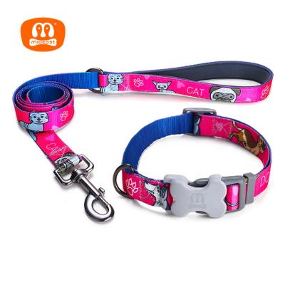 China Midepet Custom New Style Custom Purple Dog Collar and Leash Set Designer Pet Dog Collar Dog Leash Set for sale