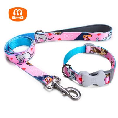 China Midepet Pet Supplies Personalized Dog Leash Set Dog Collar And Leash Set Fashion Cute Pink Dog Collar for sale