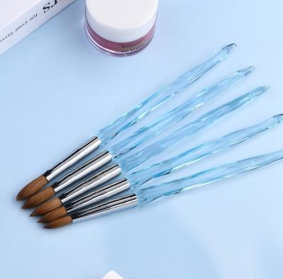 China NAIL New Arrival 2022 Crystal Pole Nail Brush Hot Light Blue Kolinski 100% Brush Art Brush Custom Logo For Size 14 Nail Acrylics for sale