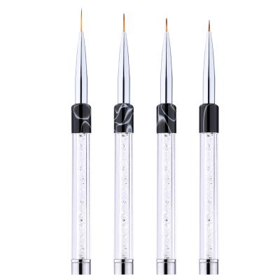 China High Quality Black Nail Handle Nail Painting Nail Art Pen Brush Pen Set Nylon Hair Gel Liner for sale