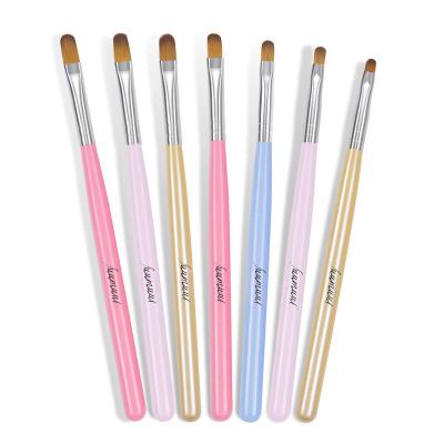 China Beauty Care Make Tools 7Pcs Colorful Acrylic Nail Art Painting Drawing Brush Phototherapy Tools Manicure Brush UV Pen Gel Nail Brush Set for sale