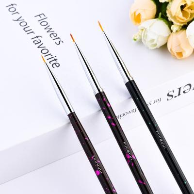 China 2022 Brush 2022 Nail Art Brush Stocking Ready Black Brush Slim Metal Liner Brush 3pcs Metal Liner Brush for Nails Paint Drawing Pens for sale