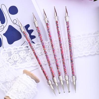 China Wholesale NAIL TITIAN Factory Best Quality Nail Tools Doubel-Finished 2 in 1 Nail Dotting Pen For Acrylic Nail for sale