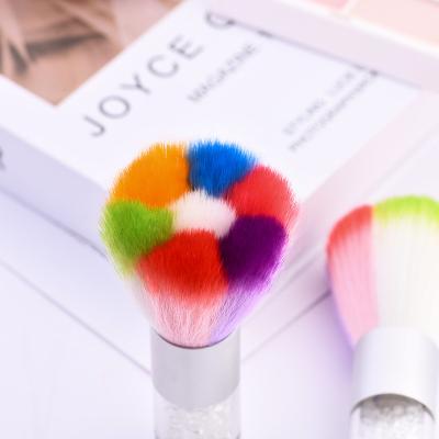 China Professional Hot Selling Multifunctional Pink NAIL Dust Removal Nail Dust Brush Cleaning Powder Brush with Clean Straws for sale