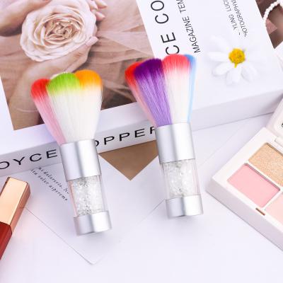 China 2 Pcs Nail Dip Powder Remover Makeup Brush Nail Dusting Brush Cloth Brush Colorful Nail Art Supplies for sale